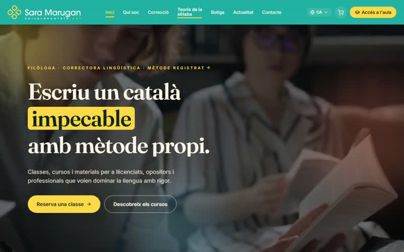 Captura de Inici a cursosdecatala.cat